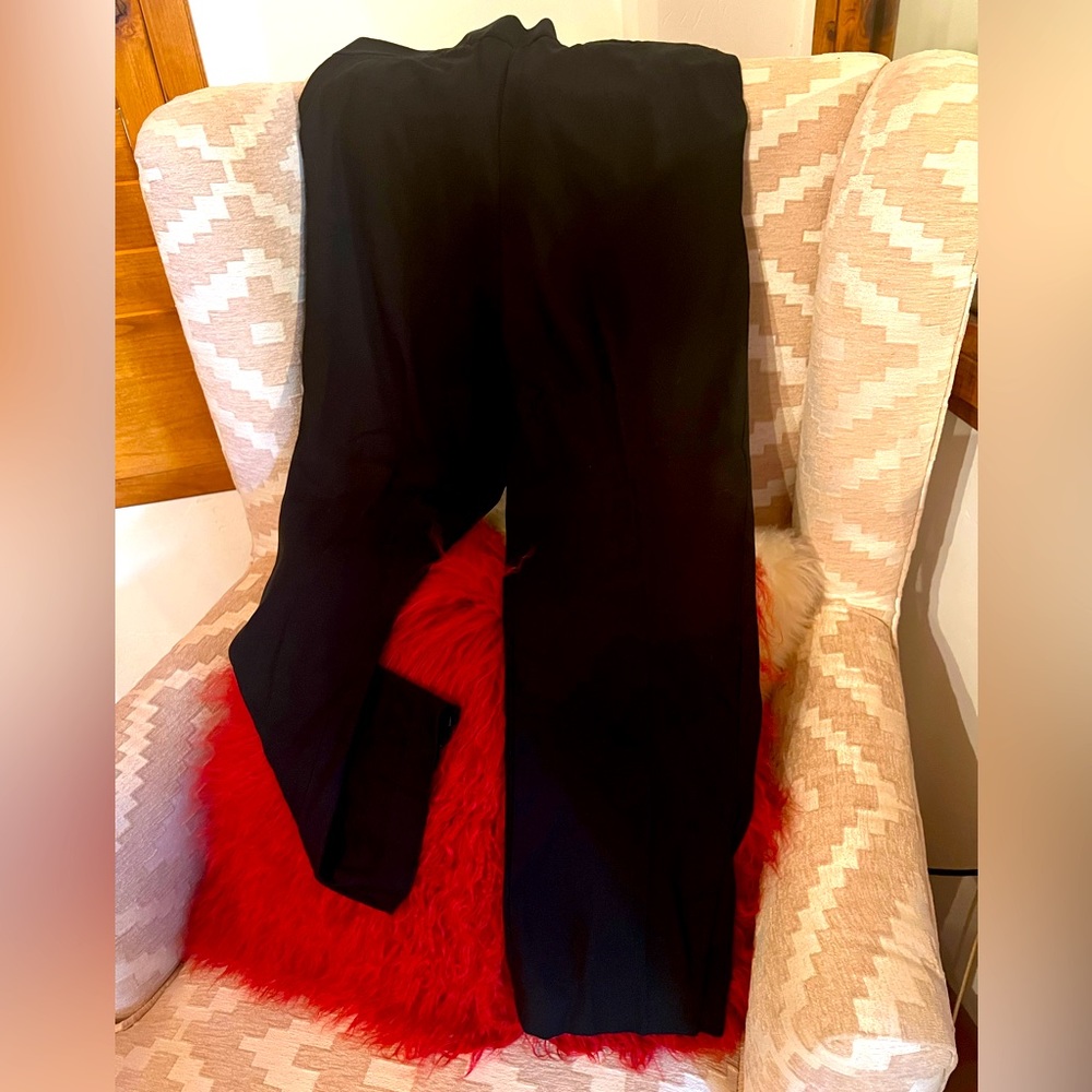 VINCE Women’s Pull-On Black Straight-Leg Trousers With Side Slits Sz M/M